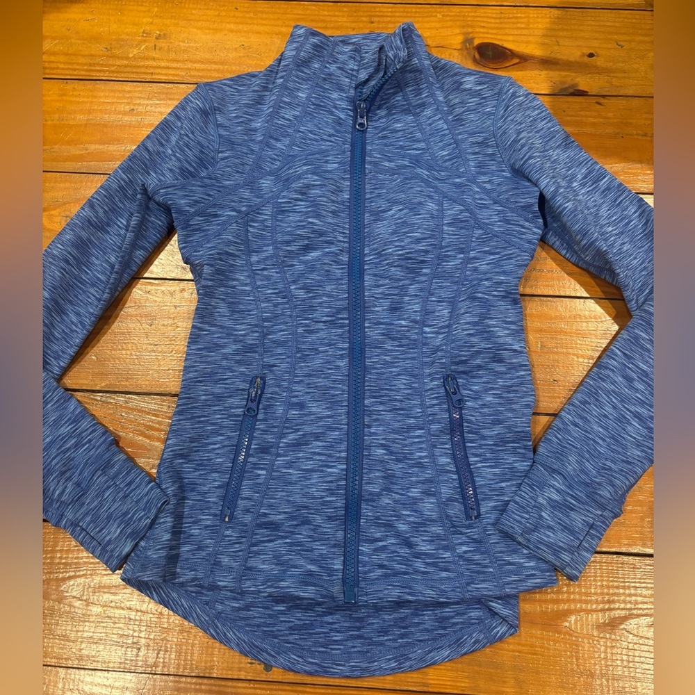 LULULEMON Define jacket-several shades of blue.